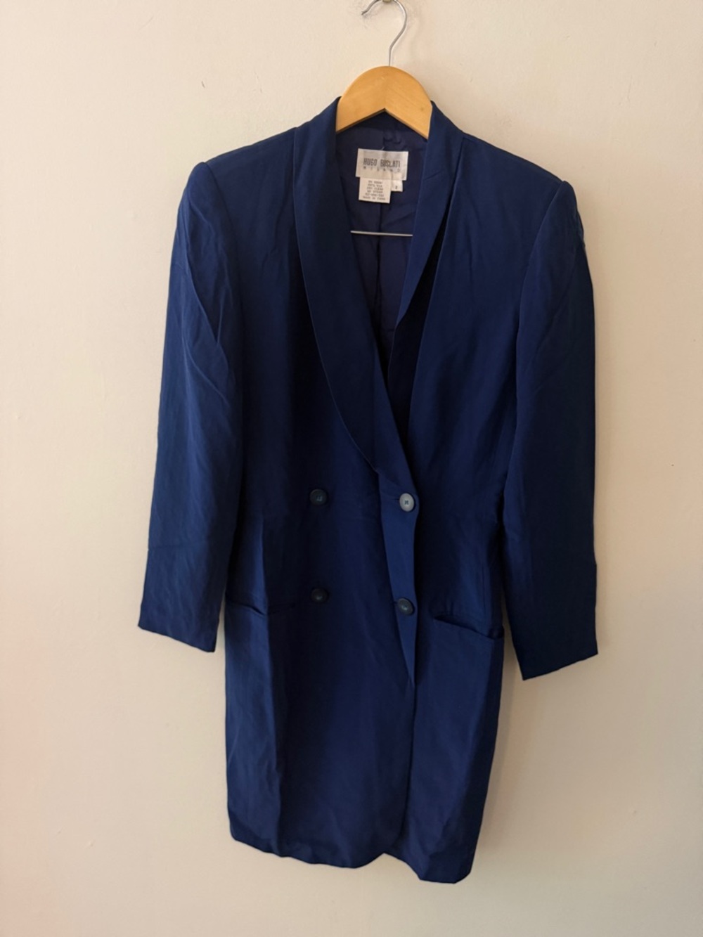 Hugo Buscati Navy Double-Breasted Longline Blazer / Dress